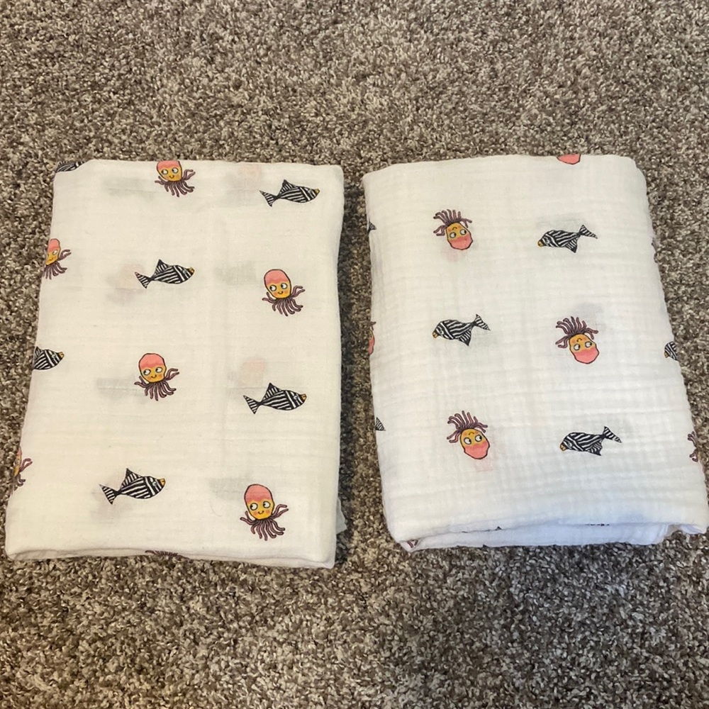 Set of 2 Muslin baby swaddles - Picture 2 of 5